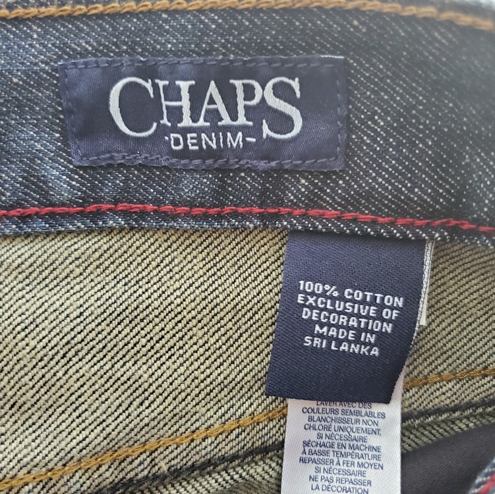 Chaps Denim Mens Straight Leg Jeans Dark Wash NEW - Picture 6 of 7